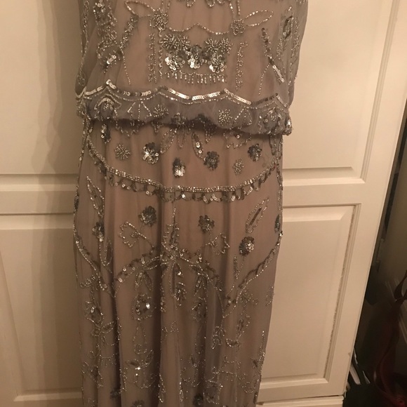 Adrienne Papell Beaded Blouson Evening Gown - Picture 7 of 13
